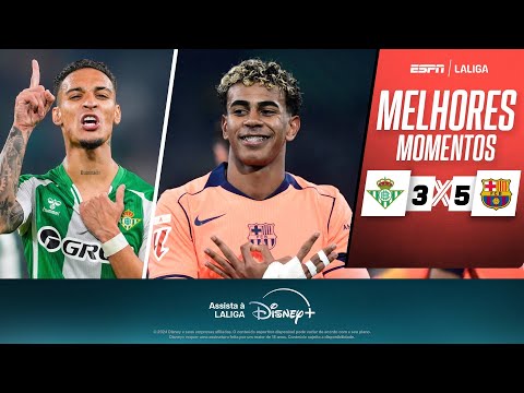 Gols e lances de Betis x Barcelona
