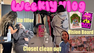 weekly vlog | 2025 reset - closet clean out, getting lip filler, 2025 vision board
