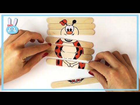 Puzzle coccinelle en bâtons de glaces - Activité manuelle à imprimer - Bricolage pour enfants - DIY
