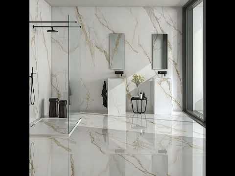 Carrelage sol et mur effet marbre brillant Hotel luxe Gold poli 60x120 cm