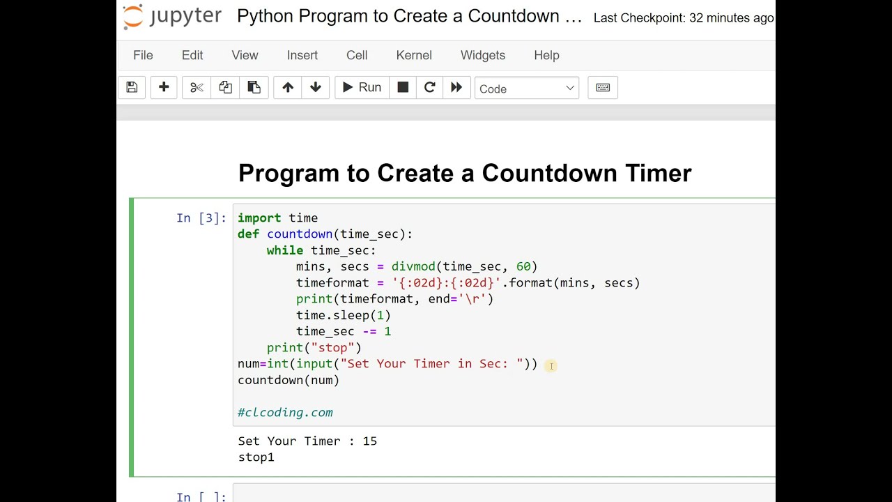 Day 64 : Program to Create a Countdown Timer