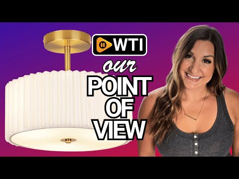 Modern Semi Flush Mount Ceiling Light with Pleated Fabric Shade - WTI product video review