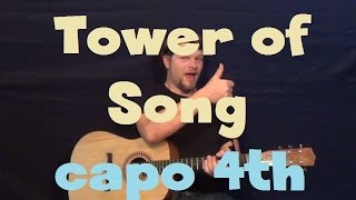 Tower Of Song (Tom Jones) Easy Guitar Lesson Capo 4th Fret How to Play Tutorial