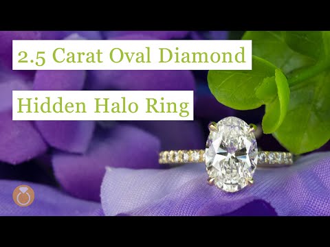 Custom 2.50 Carat Oval Diamond Hidden Halo Engagement Ring