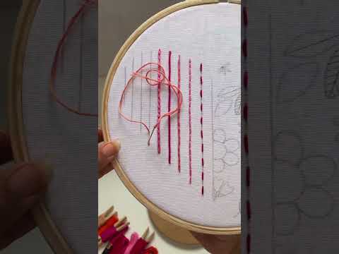 How to do Stem Stitch🌸 embroidery for beginners #embroidery #diy #handembroidery