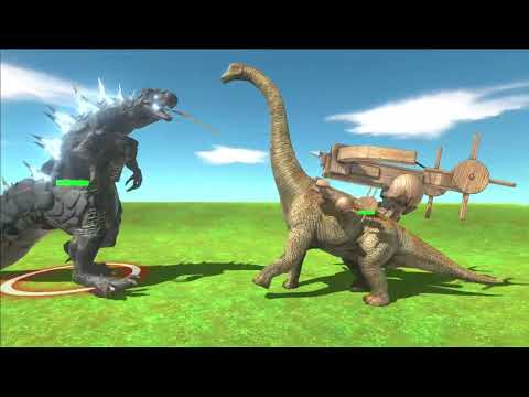 Brachosaurus Ballista VS Godzilla Animal Revolt Battle Simulator ARBS Fudgy 👽  #arbs #ballista #dino