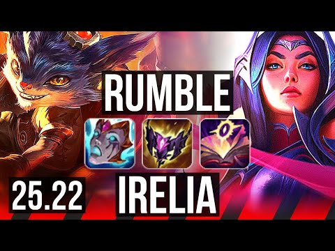 RUMBLE vs IRELIA (TOP) | 7 solo kills, Godlike | KR Diamond | 25.22