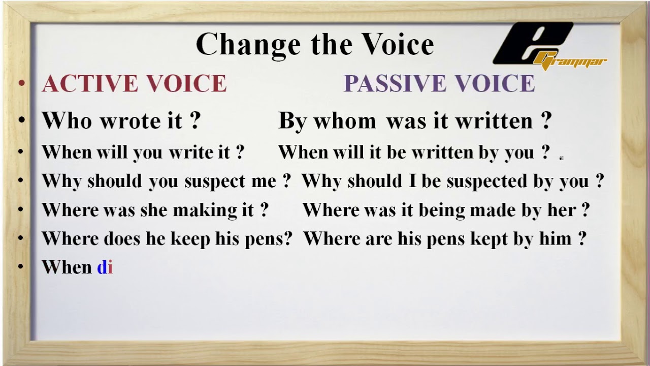 Watch video change the voice some different types of sentences Now change the voice some different types of sentences
