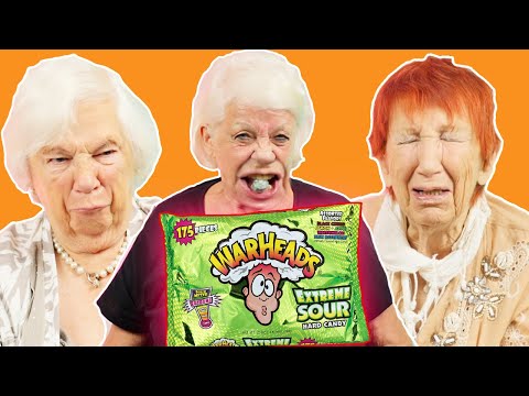 Seniors try WARHEADS for the first time | Grandma Goes Steep 🚀