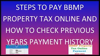 Property Tax Payment BBMP Bangalore Karnataka 2021 2022 Online With Receipt Quick Easy Method