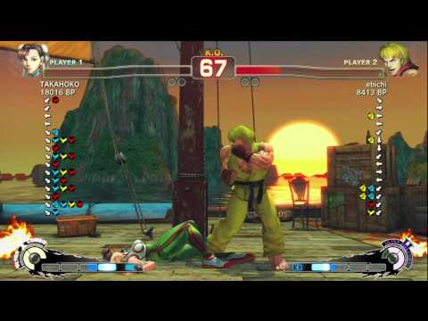 TAKAHOKO [Chun] vs ebichi [Ken] SSF4 Japanese Online Ranked Matches - TRUE-HD