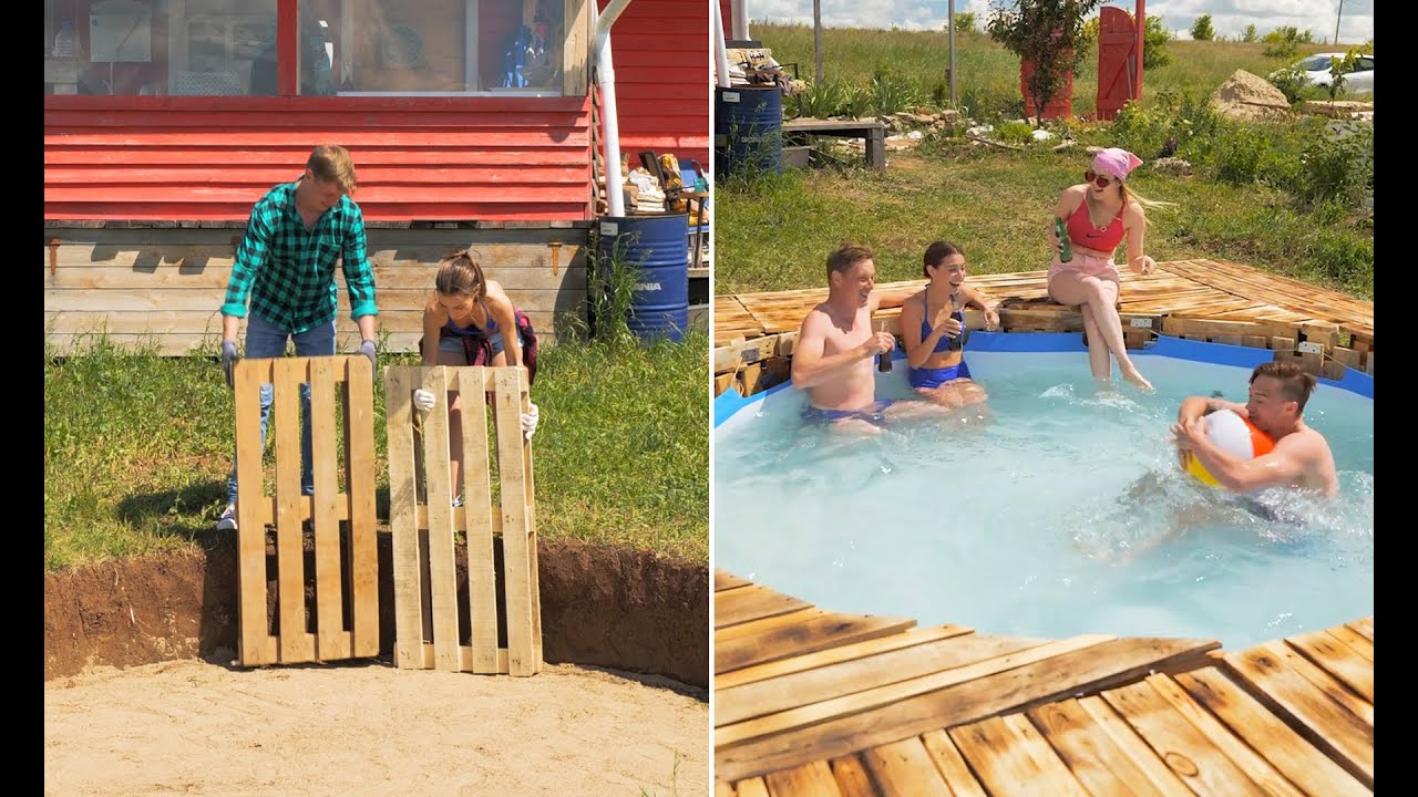This Lovely Couple Built a Backyard Pool Using Pallets! 🏊‍♂️🌿