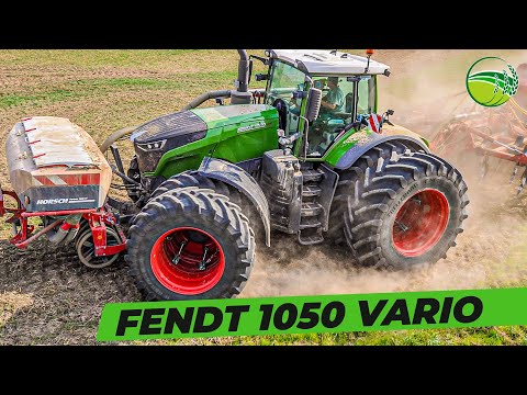 FENDT 1050 Vario m. Zwillingsbereifung | Der größte Traktor von FENDT sät mit HORSCH Tiger