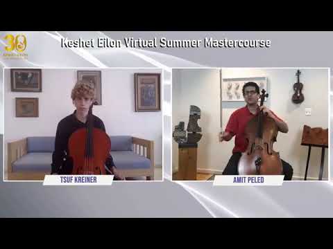 Amit Peled Masterclass Bach Suite 2 Allemande Sarabande. Tsuf Kreiner, cello