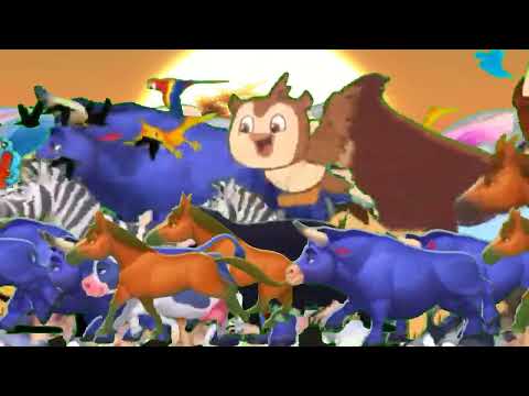 Animal Stampede Video Animated Running Animation 3D Music🎵🎶🎵🦁🦍🐘🐒🐺🦖