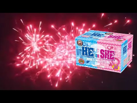 He or She What Will It Be  - Pink Star Gender Reveal Fireworks