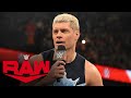 Cody Rhodes Reveals That Randy Orton Will Compete At WarGames Raw Highlights Nov 20 2023