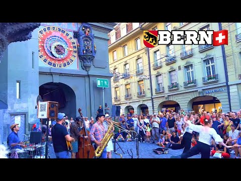 Bern🇨🇭Swiss Street Food / Buskers Bern 2022 / Festival / Street Musicians / Art [4K]