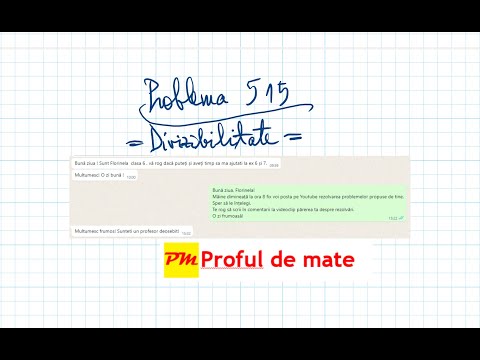 Problema 515: Divizibilitate #profuldemate2020 #Bacalaureat #Evaluare #Națională #divizor #multiplu