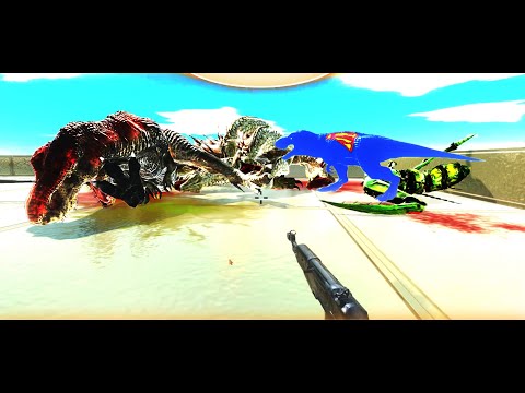 FPS Avatar & Superman Trex DeathRUN ♦ Animal Revolt Battle Simulator ♦