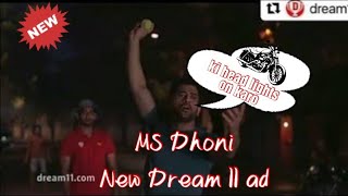MS Dhoni New Dream 11 Advertisement On the bike's Headlight's