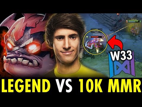 DENDI PUDGE vs Nigma.W33 when Legend Dota vs 10K MMR | Genius Pudge