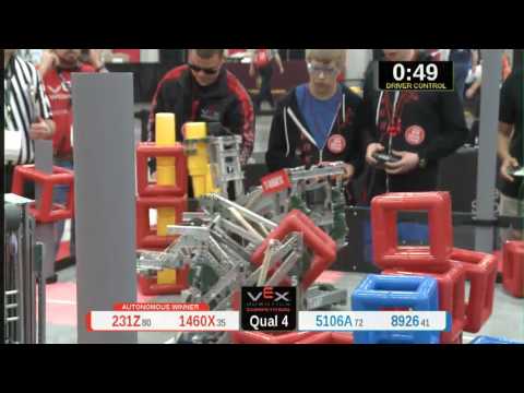 2015 VRC Tech Q4 - 231Z 1460X vs 5106A 8926 - 61 to 37 - VEX Worlds 2015 - Technology Division