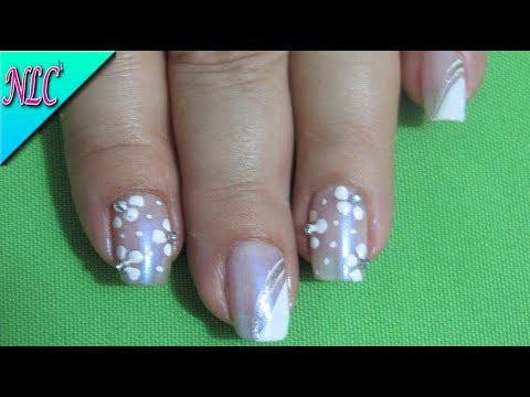 DECORACIÓN de UÑAS FRANCÉS Y FLORES♥ – French nail art – flowers nail art – NLC