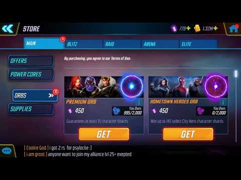 Marvel strike force - 10x red orb opening ! Unlocking 4 star psylocke !
