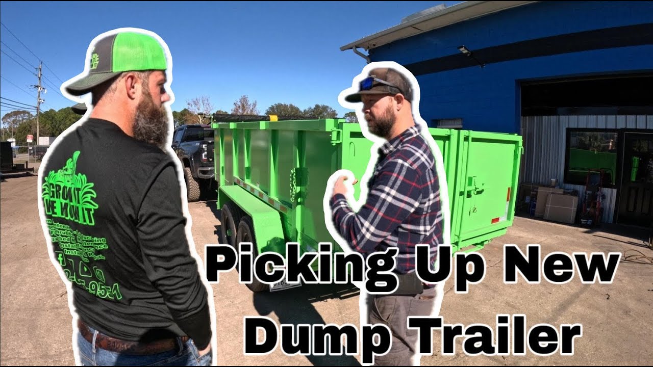 Picking Up Dump Trailer From Top Shelf Trailers #growitwemowit #lawncare #landscaping