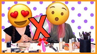 BLIND GIRL VS. SIGHTED GIRL - NO MIRROR MAKEUP CHALLENGE
