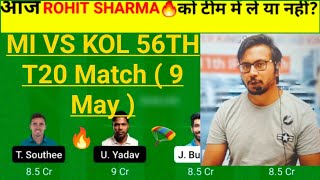MI vs KOL  Team II MI vs KOL  Team Prediction II IPL 2022 II mi vs kol
