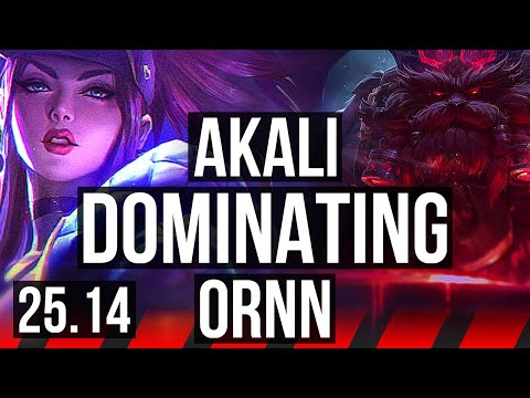 AKALI vs ORNN (TOP) | 64k DMG, Dominating | NA Master | 25.14