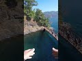 POV cliff jumping devils punch bowl lake crescent￼