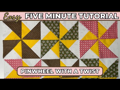 Fast and Easy Pinwheel Quilt Block with a Twist! 5 Minute Quilt Tutorial