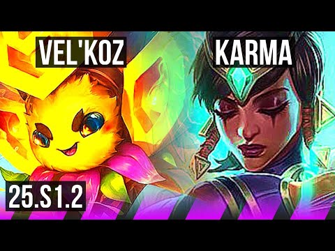 VEL'KOZ & Jhin vs KARMA & Ezreal (SUP) | 600+ games, Rank 15 Vel'Koz | KR Master | 25.S1.2