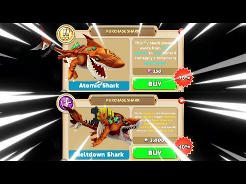 GOT ATOMIC SHARK 70% OFF AND MELTDOWN SHARK 40% OFF - Hungry Shark World
