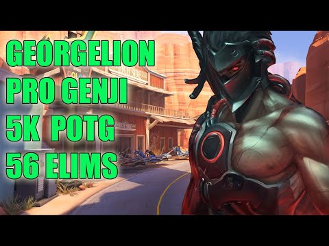 GEORGELION PRO GENJI GAMEPLAY 5K POTG - GRAND MASTER OVERWATCH SEASON 24