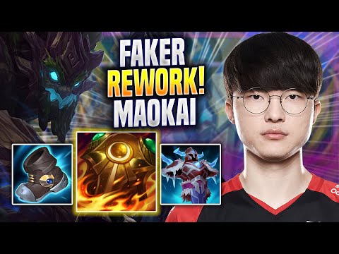 FAKER TRIES MAOKAI WITH NEW REWORK! - T1 Faker Plays Maokai MID vs Viktor! | Season 2022