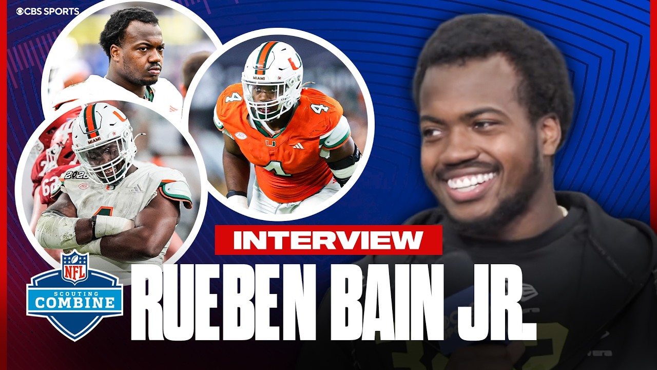 Video thumbnail for Rueben Bain Jr. NFL Combine Interview: Reacts to Mock Draft selection, NFL player comparison