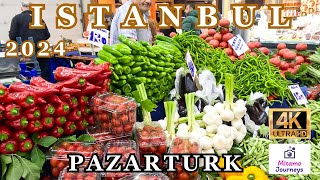 ISTANBUL 4K WALKING TOUR | BAHCESEHIR LOCAL MARKET PAZARTURK | SUMMER 