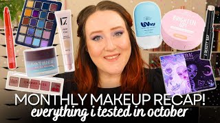 OCTOBER MAKEUP RECAP! Monthly Beauty Favourites & Everything I Tested Last Month Cruelty Free Review