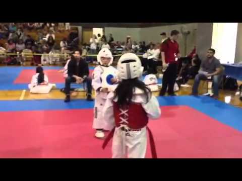 Destiny sparring a black belt