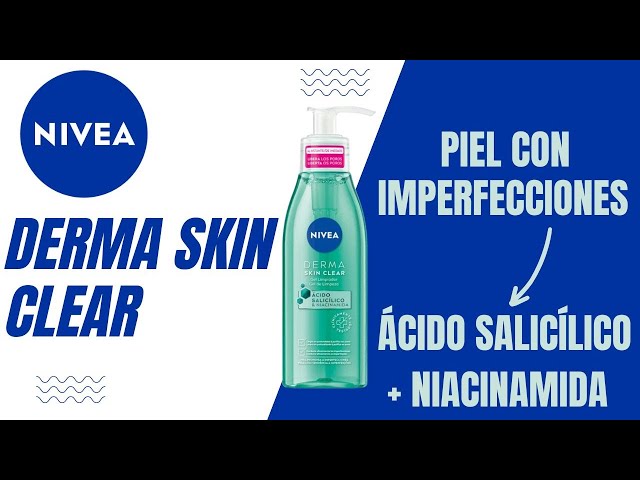 Vídeo relacionado con NIVEA Derma Skin Clear - Gel Limpiador Facial - Con Ácido Salicílico, Niacinamida y Sal Marina - Limpieza Profunda - Reduce los Poros - Elimina Puntos Negros - Piel Propensa a Imperfecciones - 150 ml