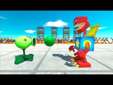 Pea-Shooters Defend themselves against Creepy Monsters and Rainbow Friends - ARBS