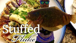 Surf Fishing for Fluke | Catch & Cook The BEST STUFFED Fluke