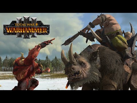 Testing Out CRUSHERS - Ogres vs Khorne // Total War: WARHAMMER 3 Land Battle Multiplayer