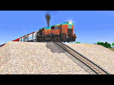 TRAINS vs Unfinished RAILROAD Track DANGER trains Derailment - Train Simulator 2022 - ASRailzone