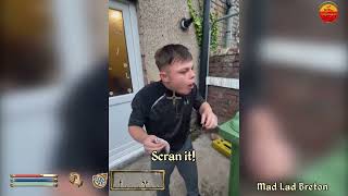 Oblivion NPC Old Breton tries rare fish from Skyrim