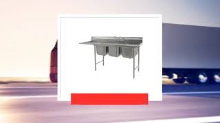 Eagle Group 414-24-3-24L-X Commercial Sink, (3) Three Compartment, Stainless Steel Construction with Galvanized Steel Legs and With Left-hand Drainboard - 104.75" W